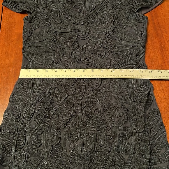 JS COLLECTIONS Elegant Navy Blue Textured nylon Dress SIze 4 - Picture 7 of 10